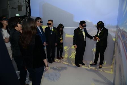 Walking outside a "virtual" crane 